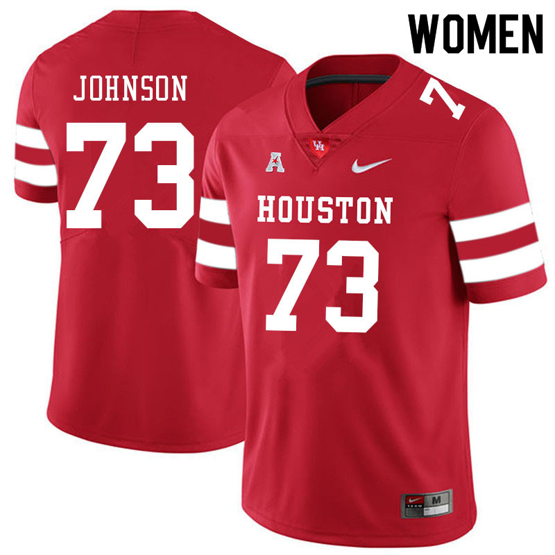 Women #73 Cam'Ron Johnson Houston Cougars College Football Jerseys Sale-Red